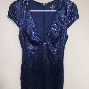 Lulus Blue Sequin Dress